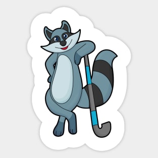 Racoon at Hockey with Hockey stick Sticker